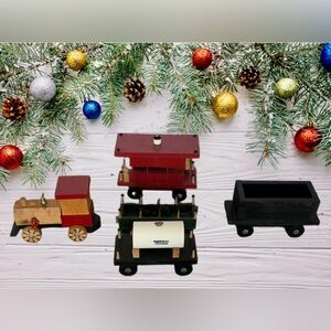 Antique Wooden Train Set 🚂 5 Piece RARE FIND! 🎄